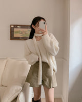 Wool knit one-piece & tie set