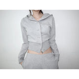 【MADE】button 2way zip-up, gray