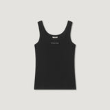 Ribbed Jersey Lettering Sleeveless T-shirt
