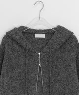 [unisex] ケルトウールオーバーニットフードジップアップ