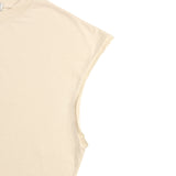 [UNISEX] WORLD PEACE オーバーサイズローエッジスリーブレスTシャツ（ベージュ）