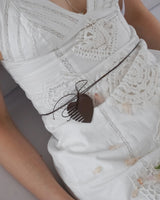 VANLENTINE HEART BRUSH KEYRING (BROWN)