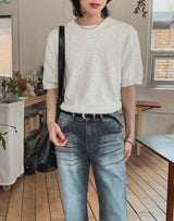 グリッドウォッシングデニムパンツ