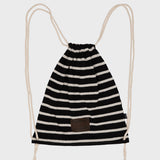 Stripe knit string bag