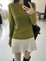 サテンフレアミニスカート(3 colors)