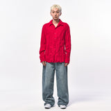 CRINKLE LINEN SHIRTS RED