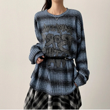 ENK ヒップストリート ダンガラ リブ ロングスリーブ Tシャツ