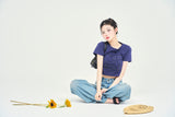 ワッペンステッチ半袖ミニTシャツ