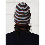 LOGO STRIPE BEANIE / BRICK