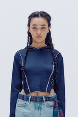 STITCH CROP HOODIE