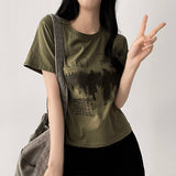 E-Tionレタリング半袖Tシャツ