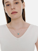 26SS★ [Premium Plating] Pennysense AB(W) Goutte Necklace Amazonite