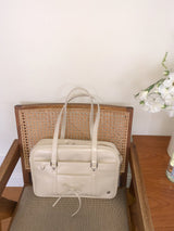 Classic ribbon school bag_cream