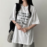 ルックルイラストレーションレタリングボクシーショートスリーブTシャツ