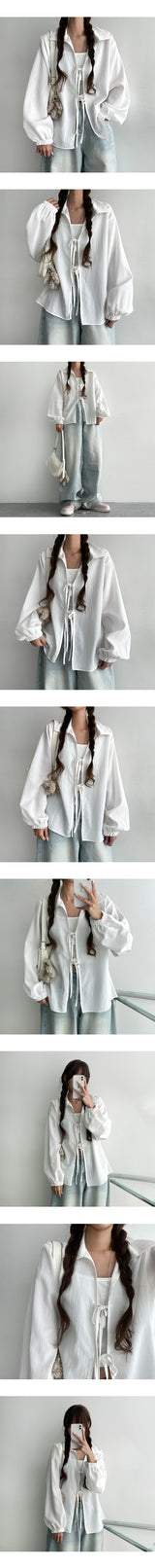 D-Roasted Wrap Collar Blouse (2 colors)