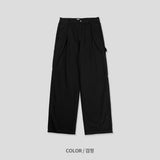 LMN トゥルーカーペンターパッチワイドコットンパンツ (3 colors)