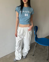 フェンレタリングラグラン半袖Tシャツ