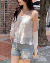 [SHOPPERMADE] Flower See-through 2WAY Sleeveless Blouse