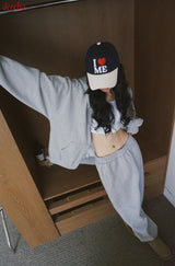 Napping Thick Soft Hooded Zip-Up Set