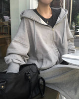 Code Oversized 2-Way Zip-Up Hoodie