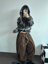 2ウェイ🤎 ノルディックフーディーセミクロッピードジップアップジャケット 🤎💙🩶2カラー