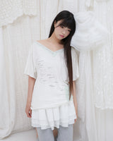 BUTTON LACE CAPRI PANTS / GREY