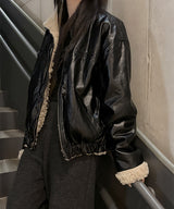 [Reversible] Reversible leather fur jacket(2color)