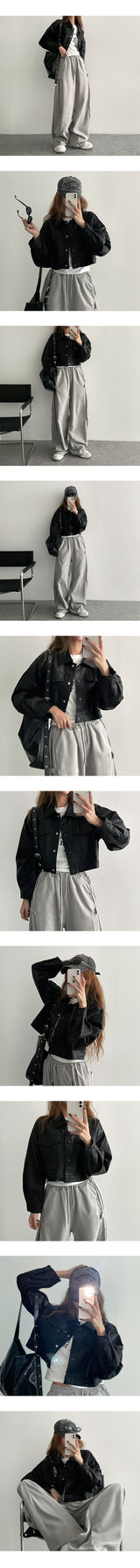 ダラレタリングセミクロップド長袖Tシャツ