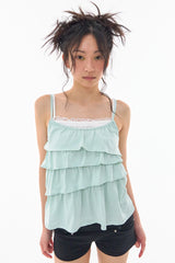 Unbalanced Frill Cami Mint