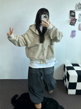 TERRY SHEEP🐑☁🤎HOODIE CARDIGAN JACKET 🤎💛🖤3COLOR
