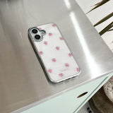 [MADE][Glass Bumper Case] Strawberry embroidered knit case pink