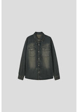 LMN Sydney Western Brush Oversized Fit Denim Shirt (4 colors)