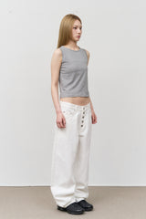 Button-fly Curved Pants