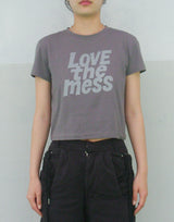 LTM クロップTシャツ(DARK GREY)