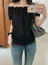 Powder Off-Shoulder Blouse (3 colors)