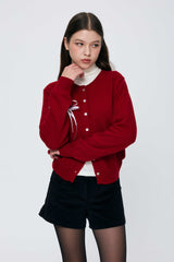 EIRIN WOOL CARDIGAN / RED
