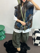 ヒーター❤カーゴオーバーロングバンディングパンツ 🩶🖤🤎💚4COLOR