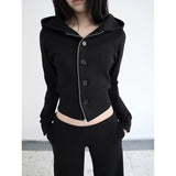 【MADE】button 2way zip-up, black