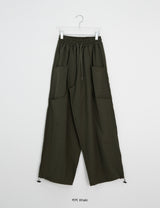 Ibe Balloon Wide Cut Nylon Banding Pants