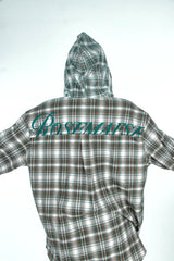 Study Break Hooded Plaid Shirt 
