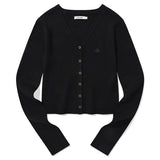 KIRSH PLAIN V NECK SLIM CARDIGAN - BLACK     
