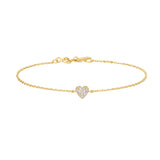 sweet heart pavé 14k gold plating + 925 silver bracelet B064-01G