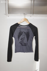バックシースルーエンジェルロングスリーブTシャツ