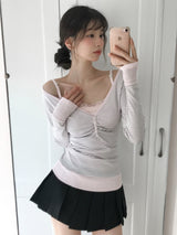 [MADE] Heart-Drop Lace & Cubic Heart Camisole