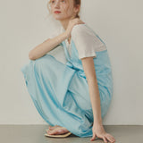 Rose Corsage Sheer Long Dress
