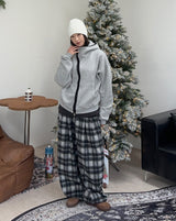 Kale Check Wide Banding Pants