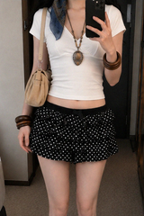 TIERED POLKA DOT RUFFLE SHORTS