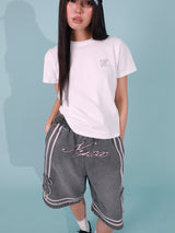 BASKETBALL DENIM HALF PANTS (GREY)