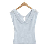 Luelle Eyelet Collar Knit