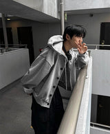 "Anbuck Button Hooded Jacket "